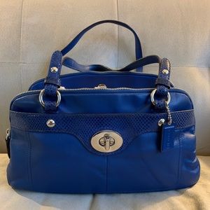 Blue leather Coach purse